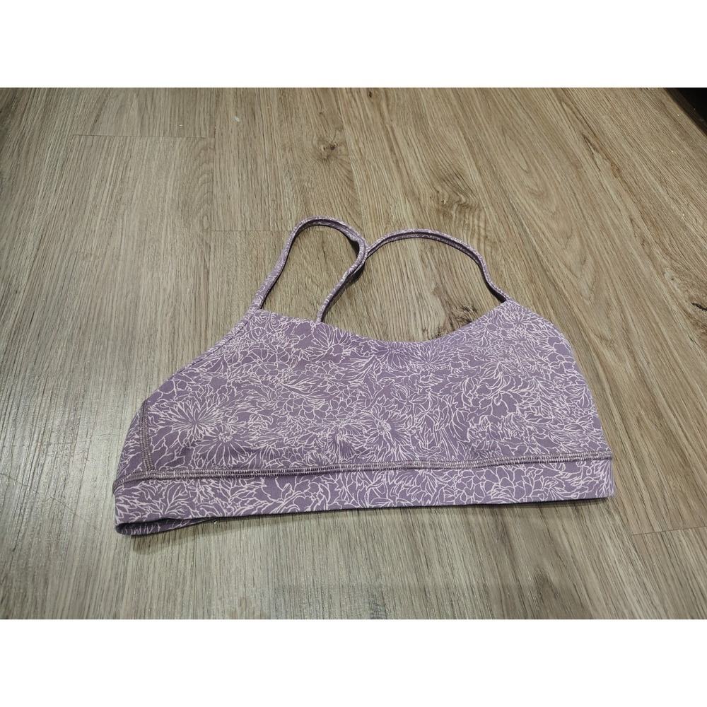Lululemon Flow Y Bra 10 Medium Nulu Arabesque Antoinette Smoky Quartz Sports
